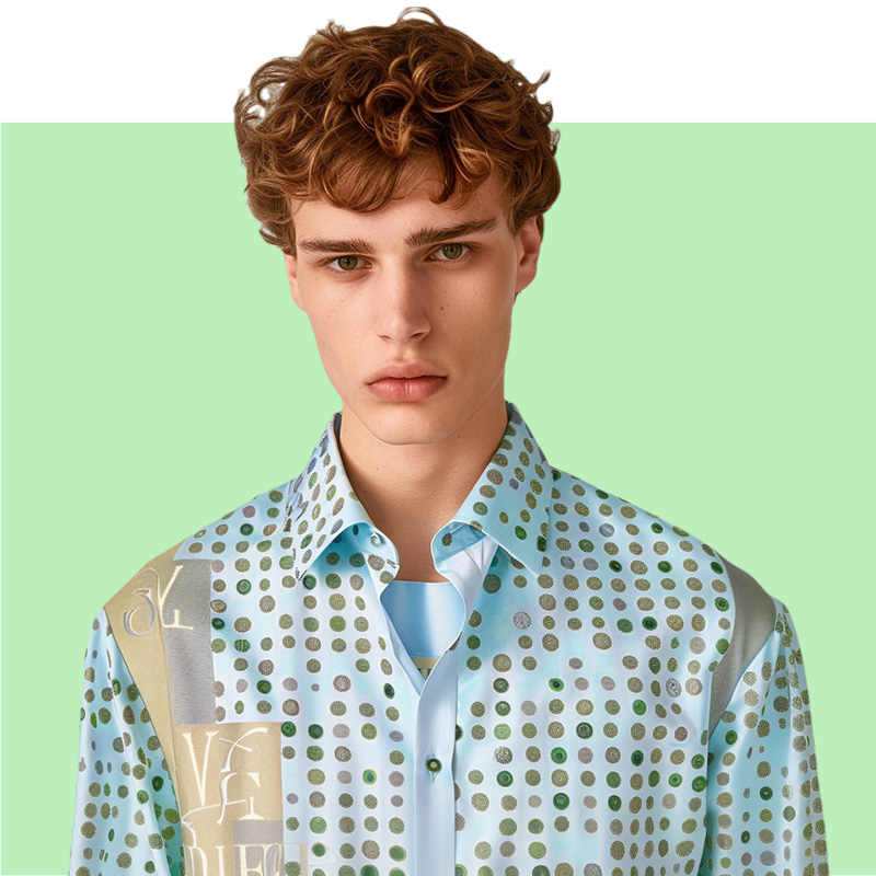 Full length silk shirt